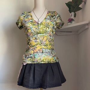 Vintage Multicolor Floral Women's Top